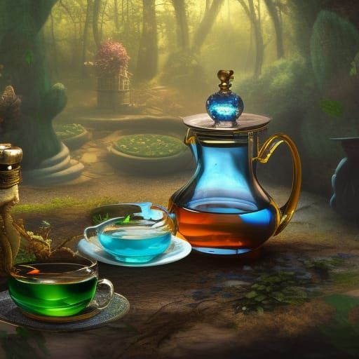 Blue Tea at the Mad Hatter's Party