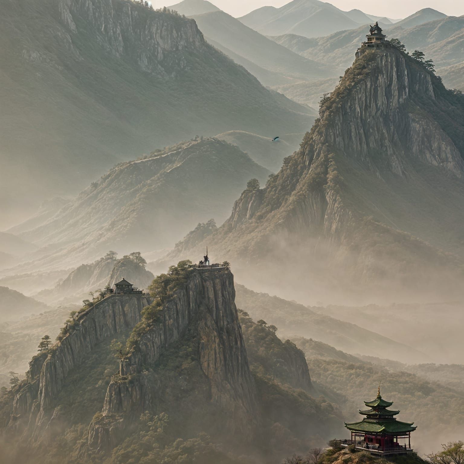 Epic Samurai Training in a Mystical Japanese Landscape