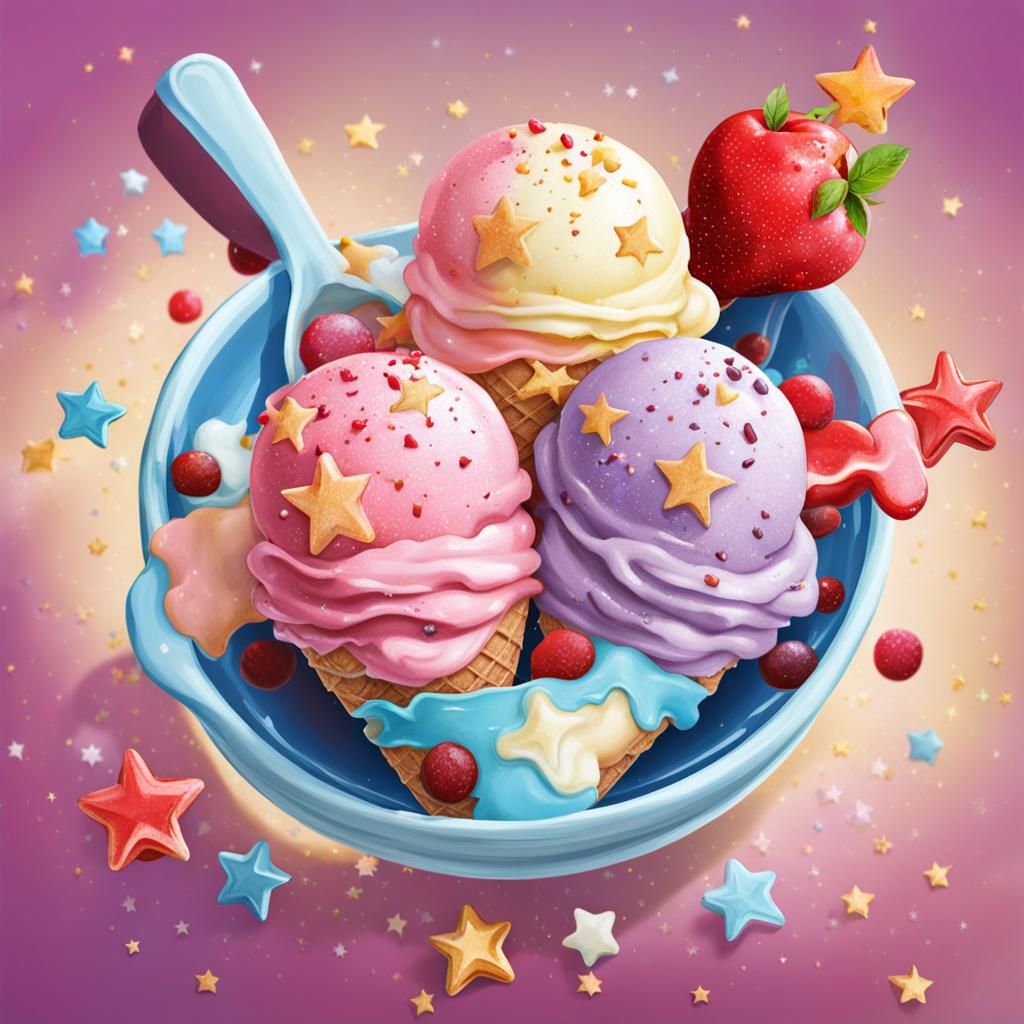 Star Ice Cream: An AI-Generated Sweet Treat