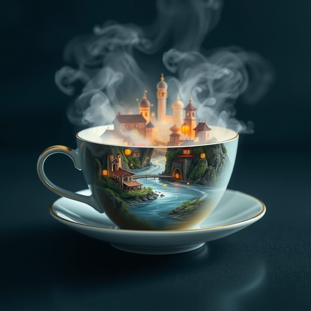 Magical Floating City in Teacup Steam