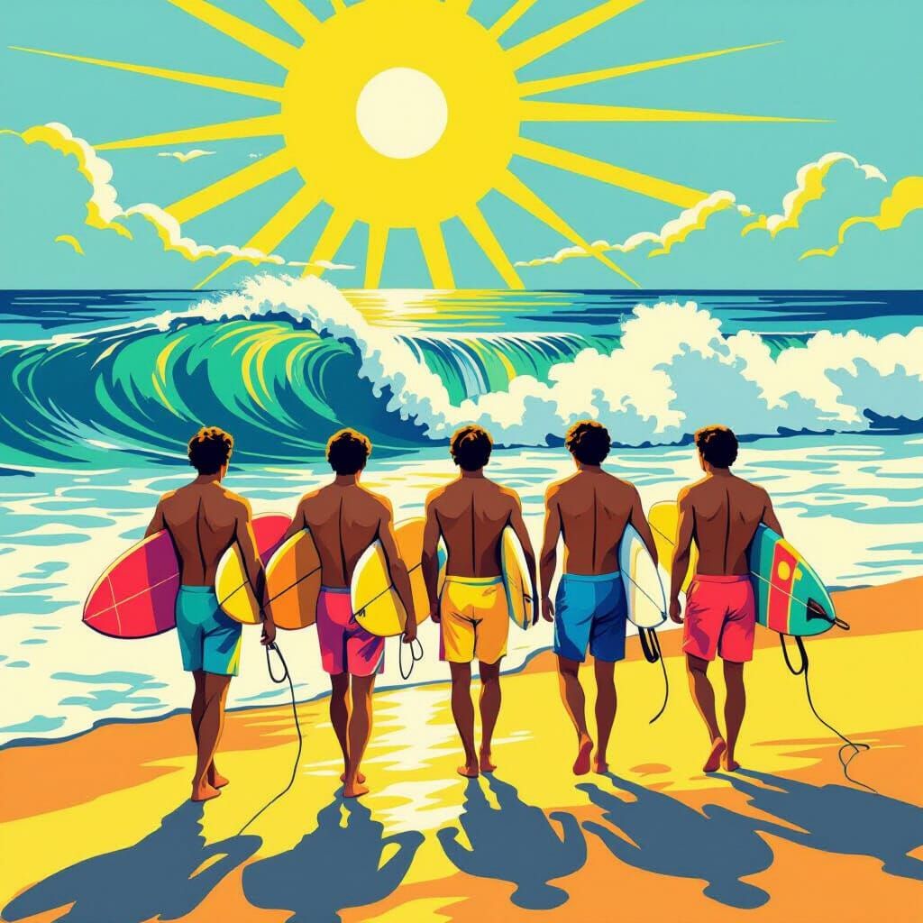 Beach Boys Surfing: Pop Art Summer Fun