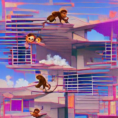 Playful Monkey in a Lush Jungle