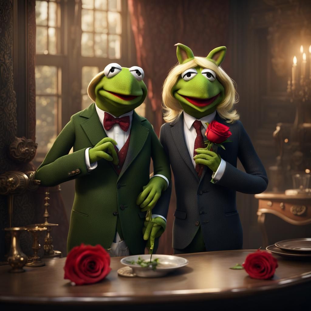 Kermit the Frog on a Date: Detailed Matte Painting
