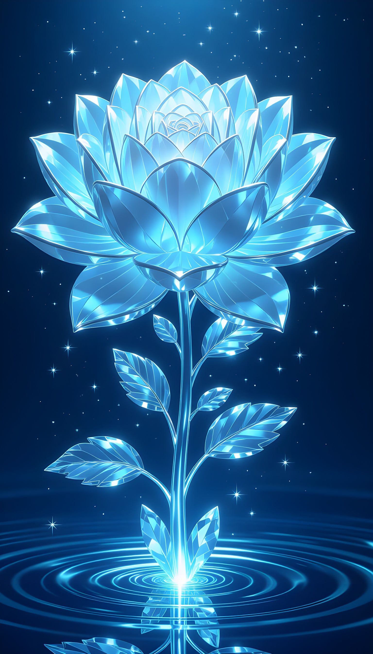 Crystal Lotus-Rose