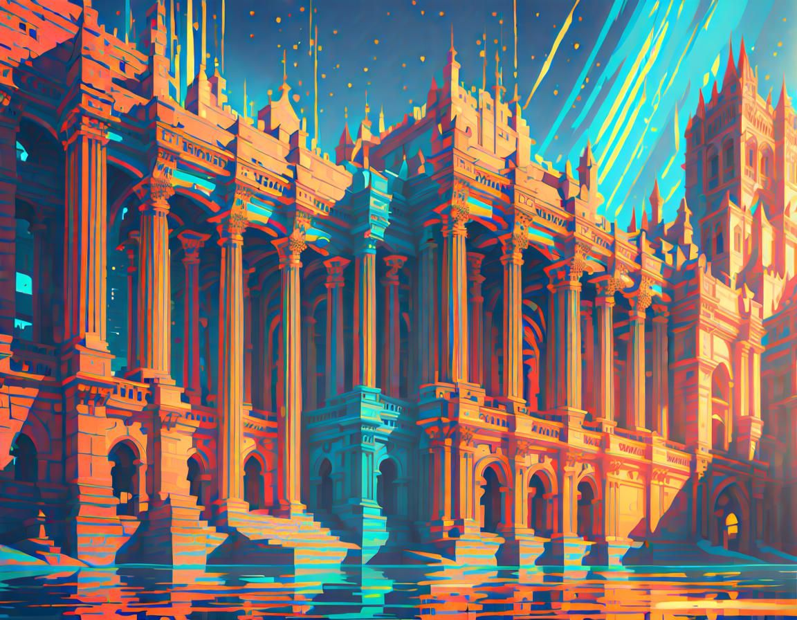 Constructivist Battlements in Aetherpunk Renaissance Style