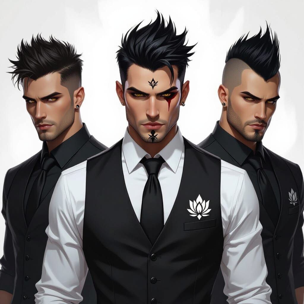 Demon Hunters in Black Vests with Lotus Ties