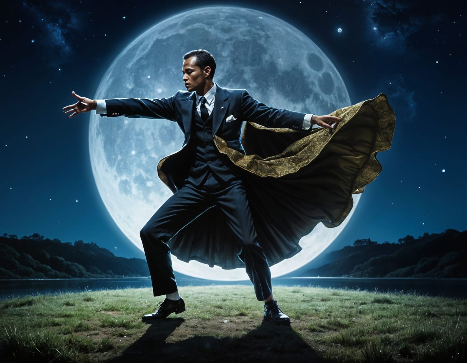 Surreal Moonlight Dance in Massurrealist Style