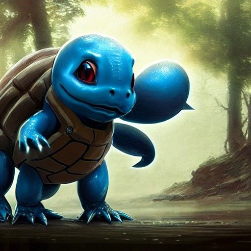 Hyperdetailed Squirtle Concept Art in 8K Resolution