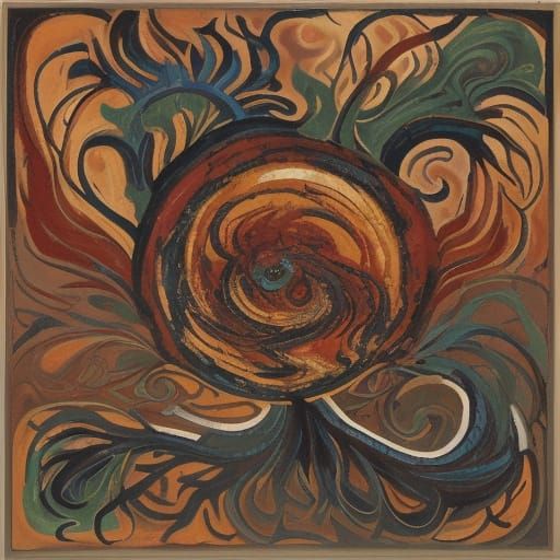 Distorted Hedgehog in a Twisted Landscape, Fauvist Oil Paint...