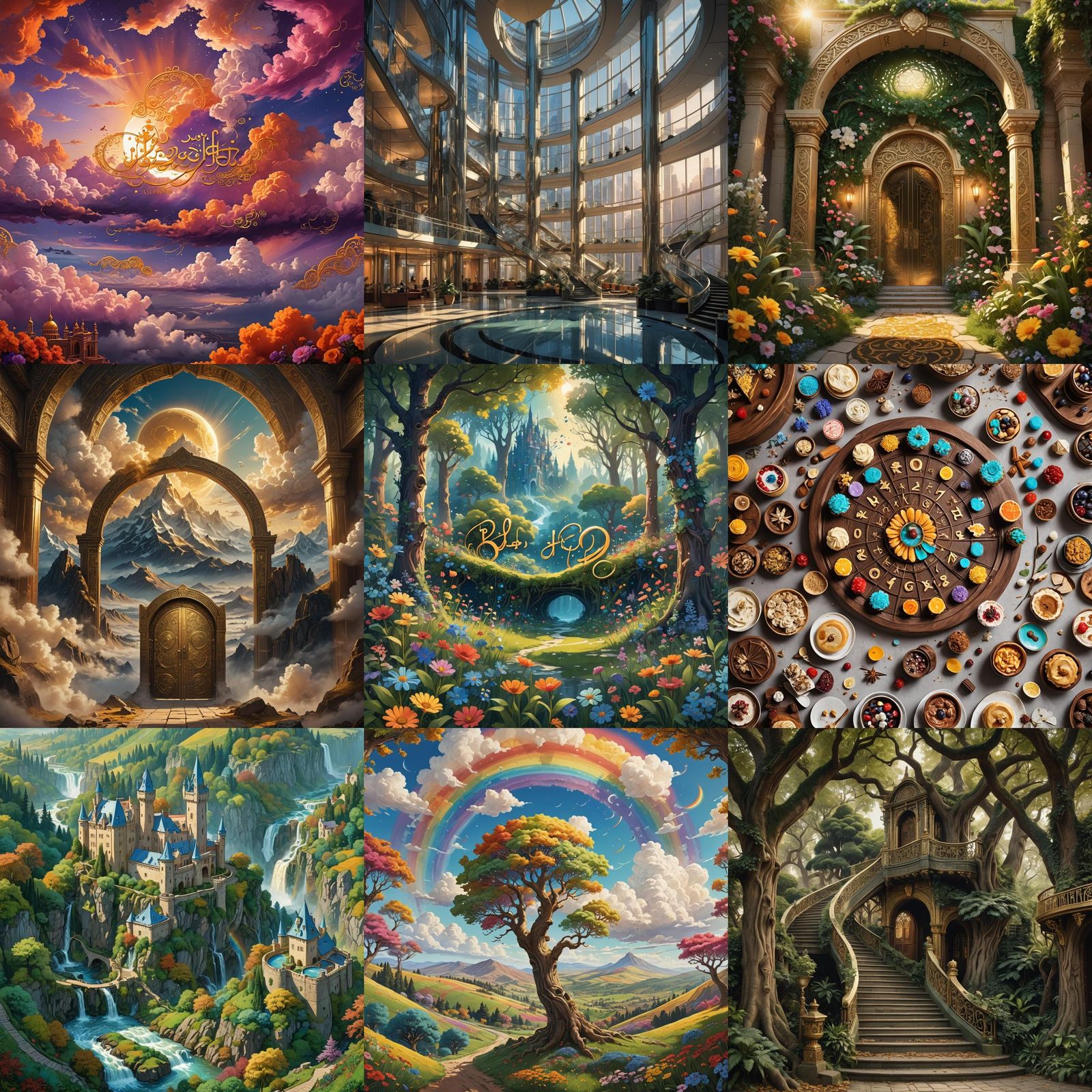 Cheerful Matte Painting with Farsi Text