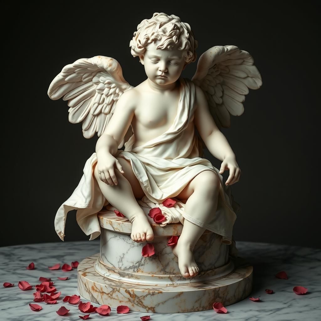 Melancholy Cupid in Renaissance Style