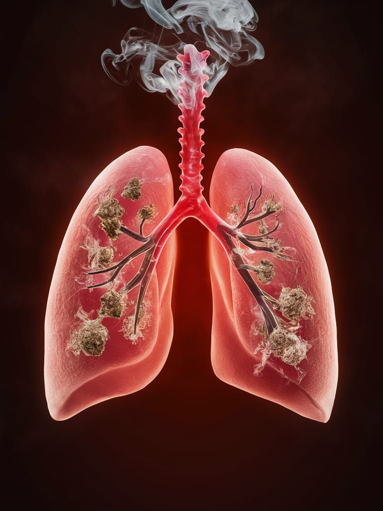 Delicate Bronchioles Transformed by Viscous Pot Smoke in Ele...