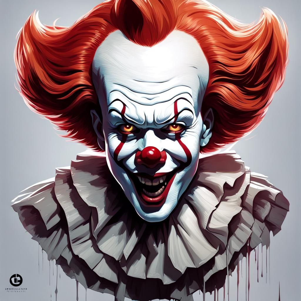 Detailed Pennywise Portrait in Trending Art Style