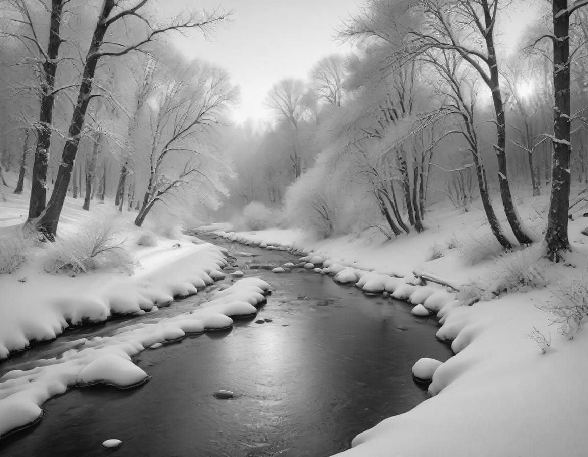 Ethereal Black and White Winter Wonderland