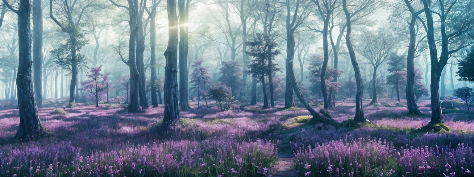 Ecological Landscape in Vibrant Spring Tones