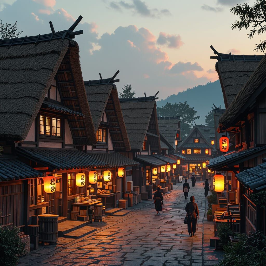 Lively Japanese Village in Ming Dynasty Era