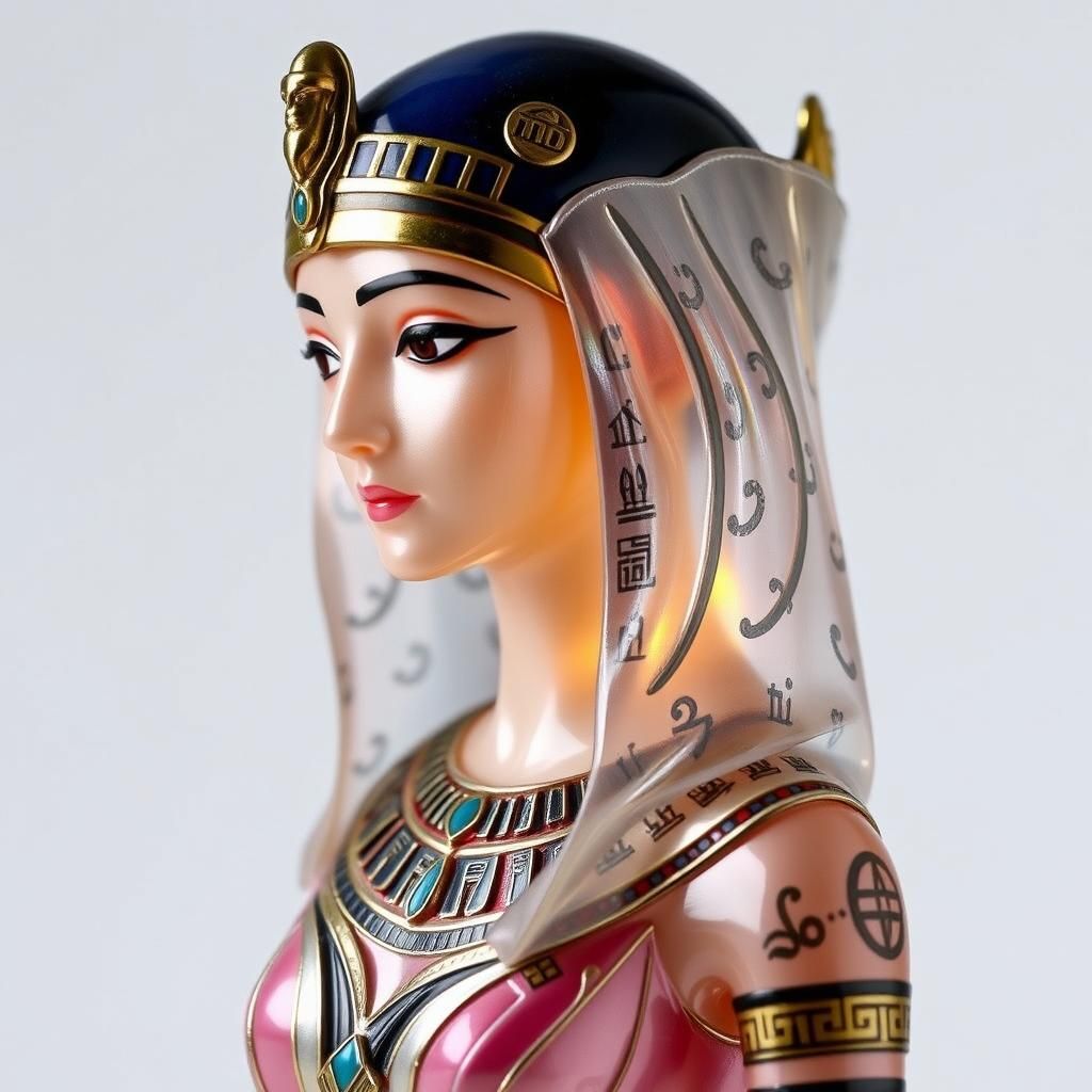 Enameled Glass Egyptian Princess Figurine in Art Nouveau