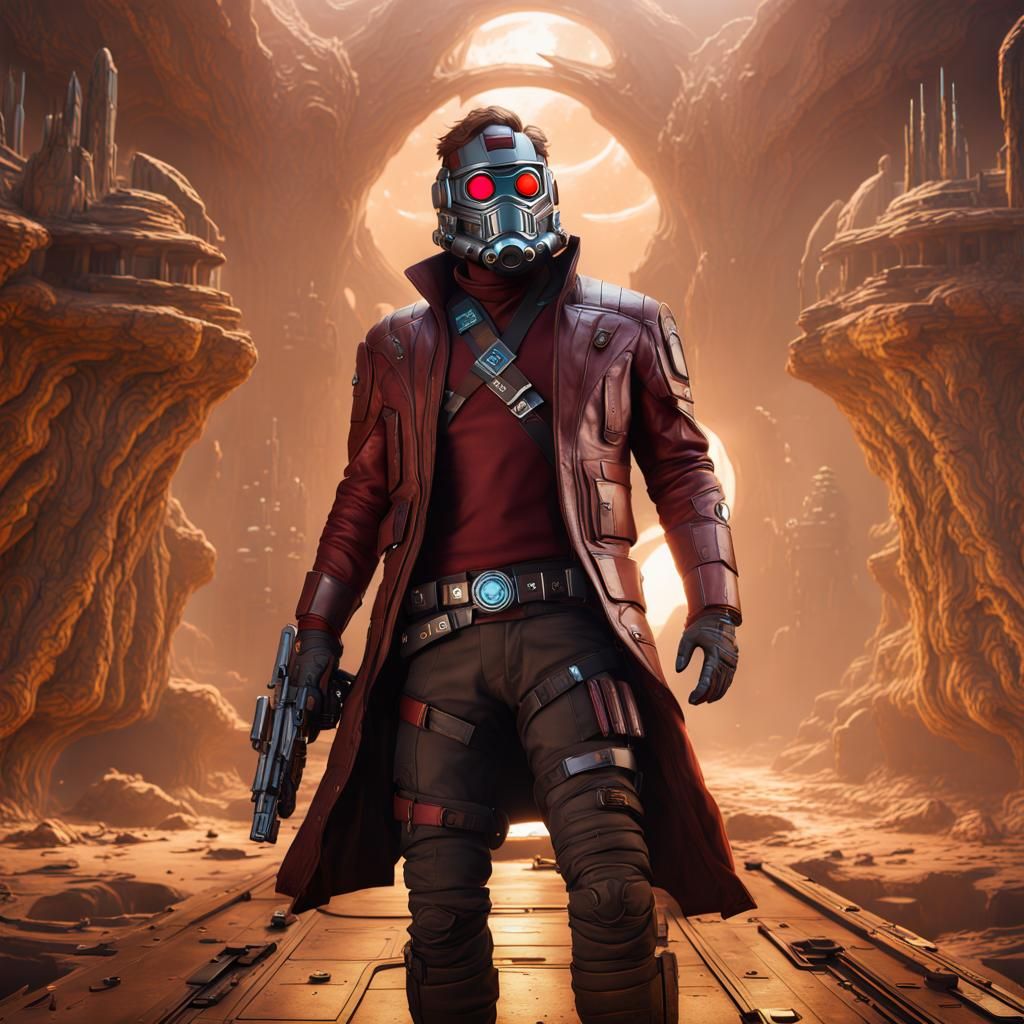 Detailed Matte Painting of Star Lord in 8k