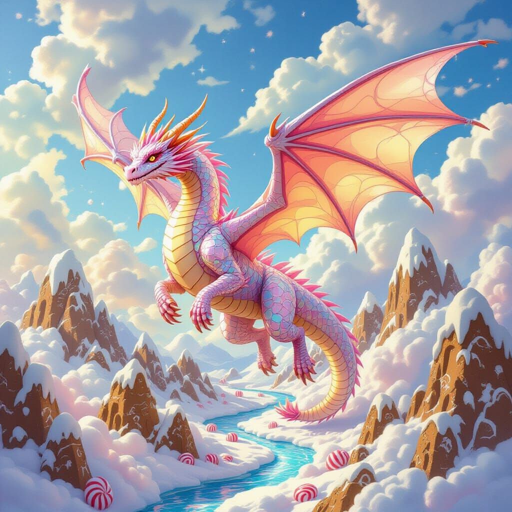 Fantasy Dragon with Rock Candy Scales and Gummy Wings