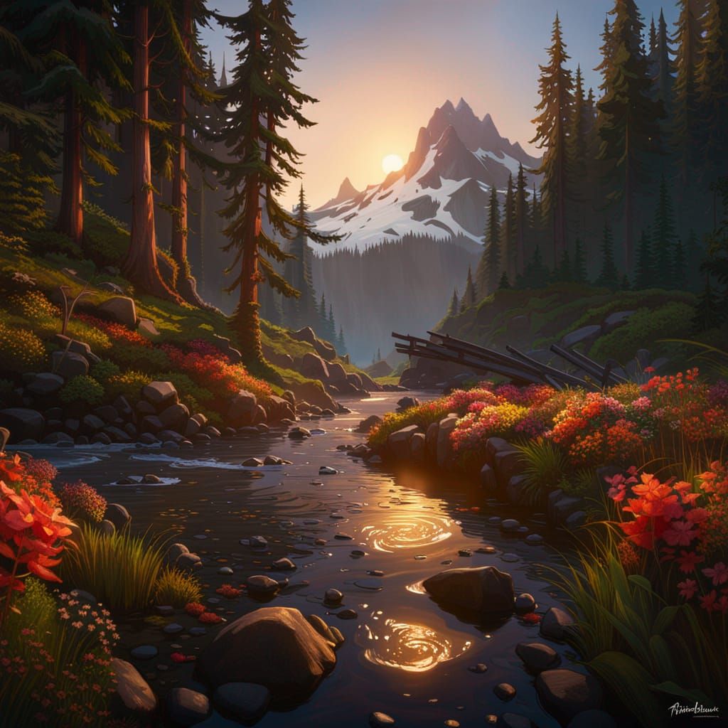 Cascadia Landscape Art Nouveau Concept