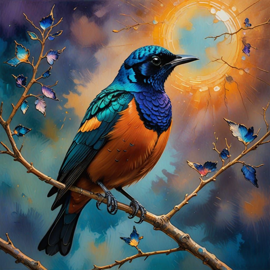 Surreal Starling in Whimsical Light