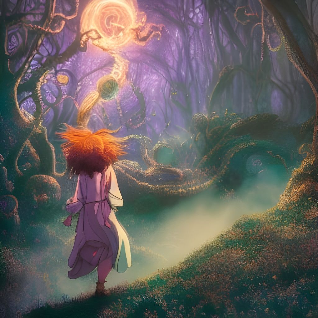 Enchanting Wizard Conjuring Magic in Fantasy Art Style