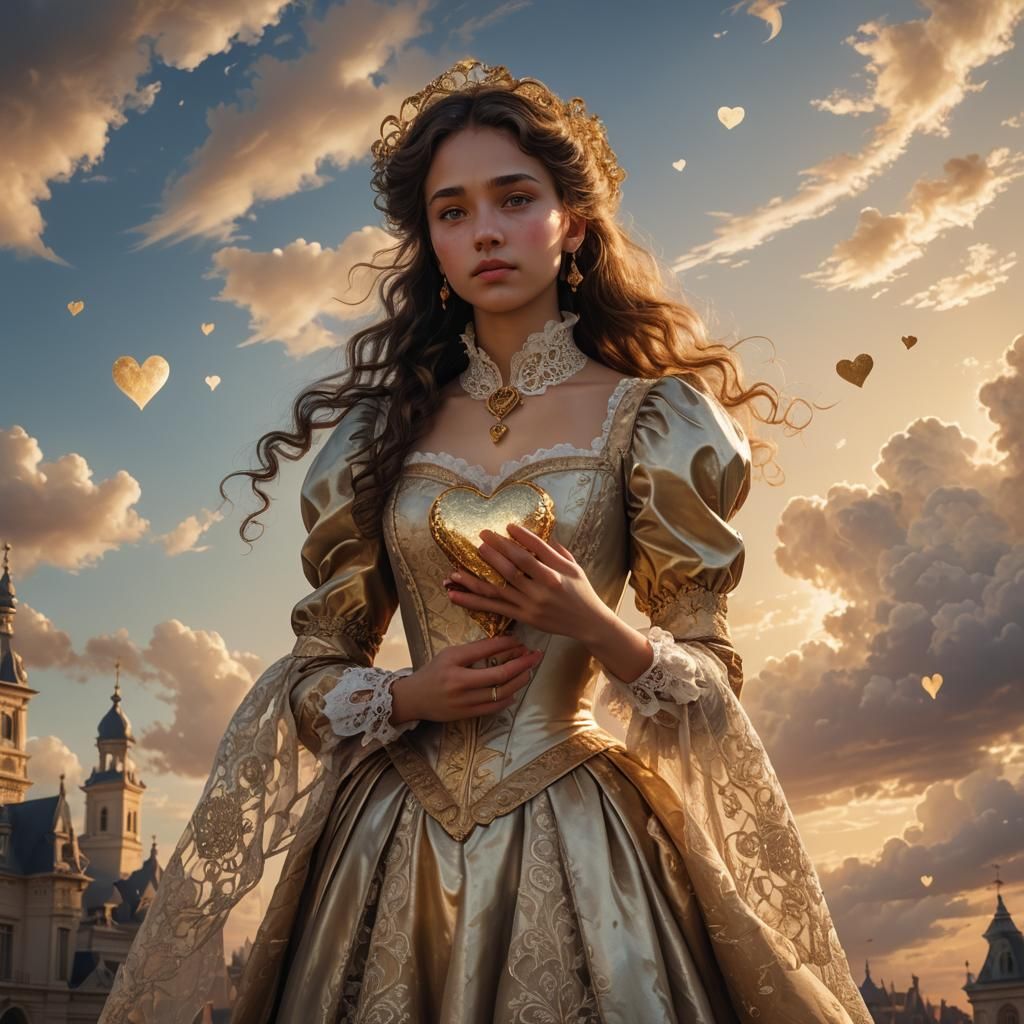Baroque Fantasy: Young Woman with Heart