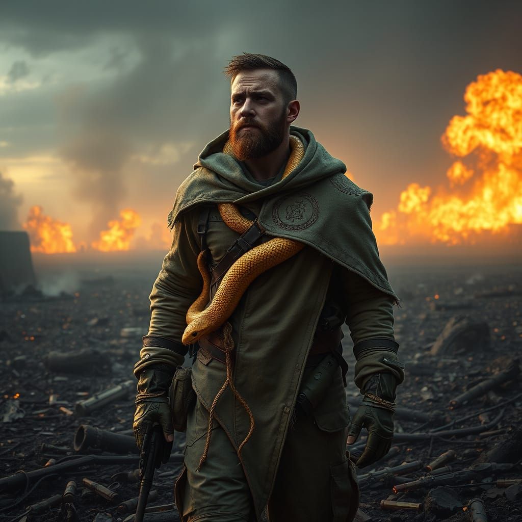 Battle-Hardened Warrior Unveils Ancient Symbol-Adorned Snake