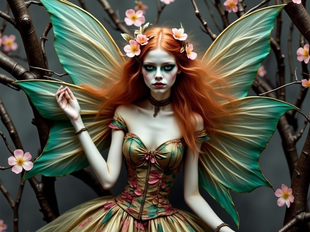 Cherry Blossom Fairy Digital Painting in Fantasy Style