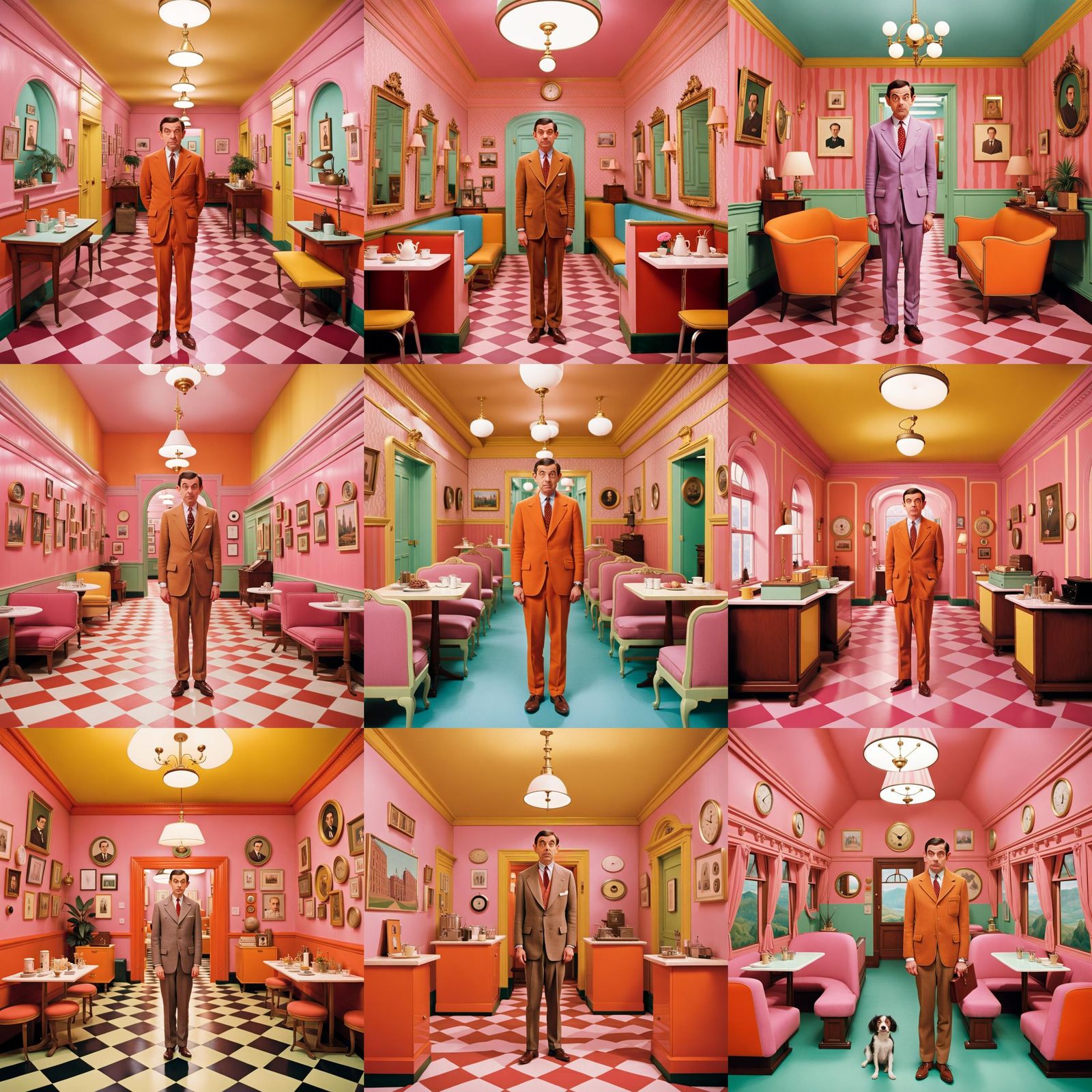 Mr. Bean in Wes Anderson's Whimsical Style