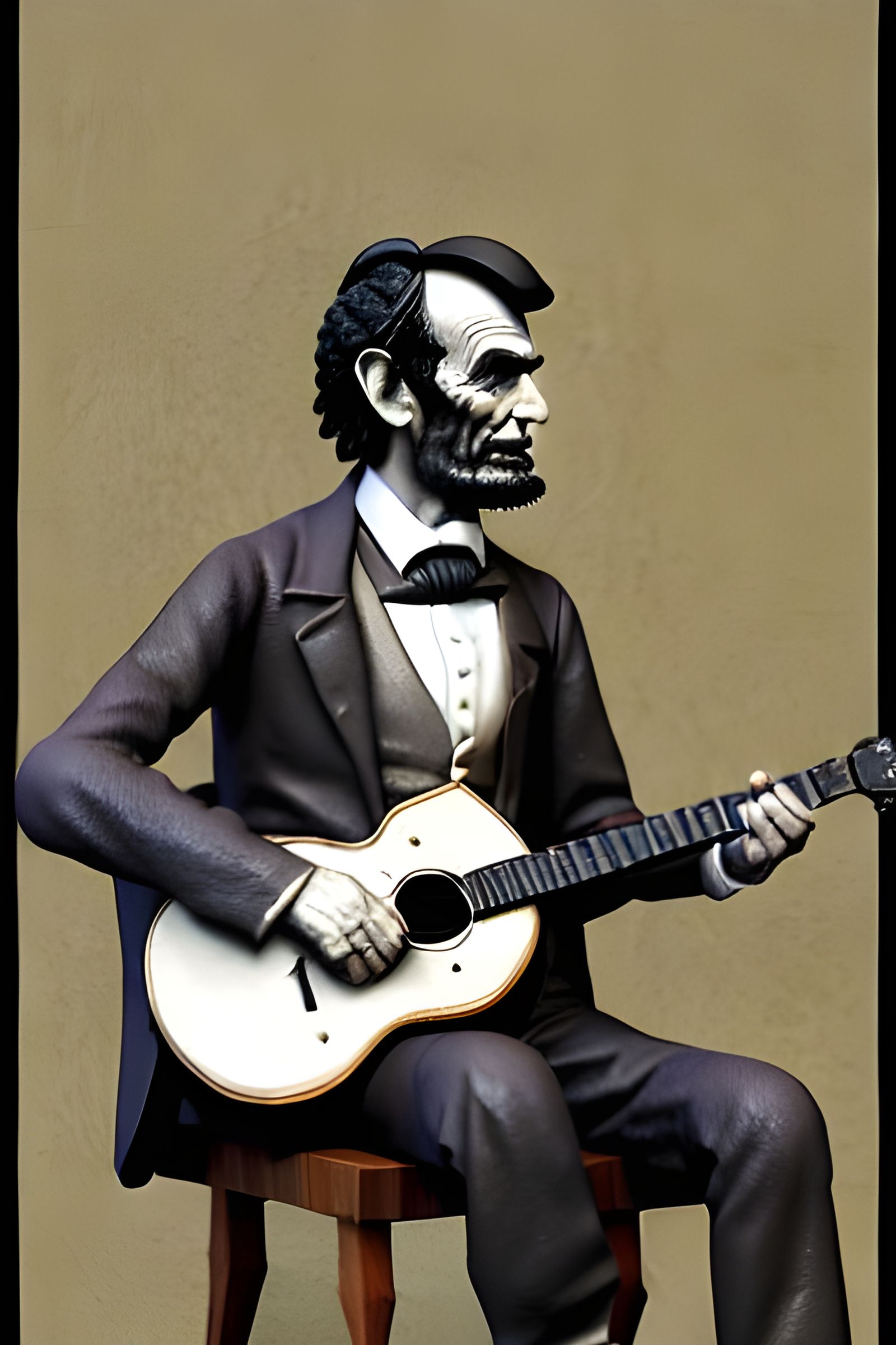 Abraham Lincoln Plays Guitar: Photorealistic Digital Art