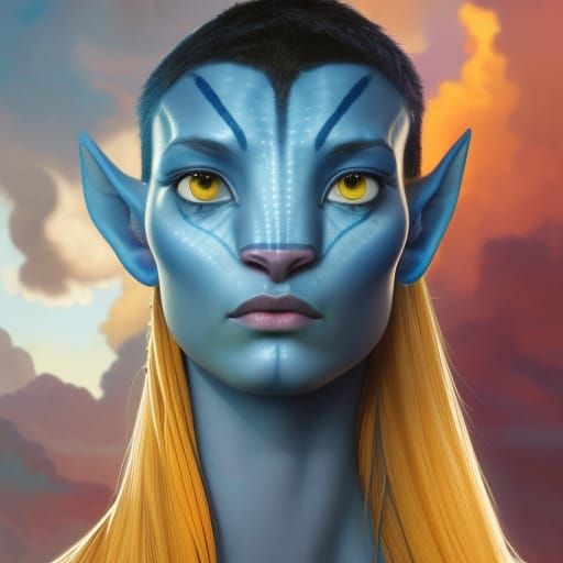 Na'vi Woman Drives School Bus: Artstation Portrait