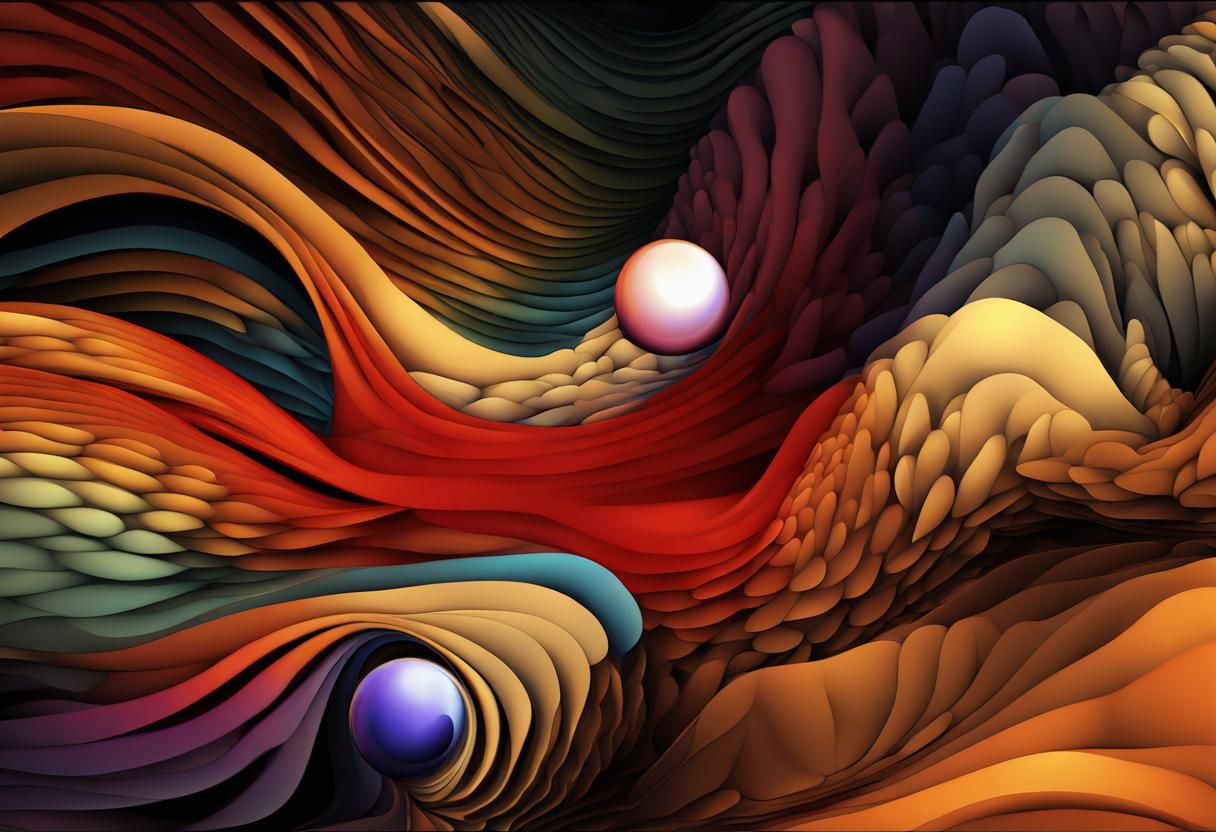 Abstract Fractal Lonely Eyes with Zentangle and Shading