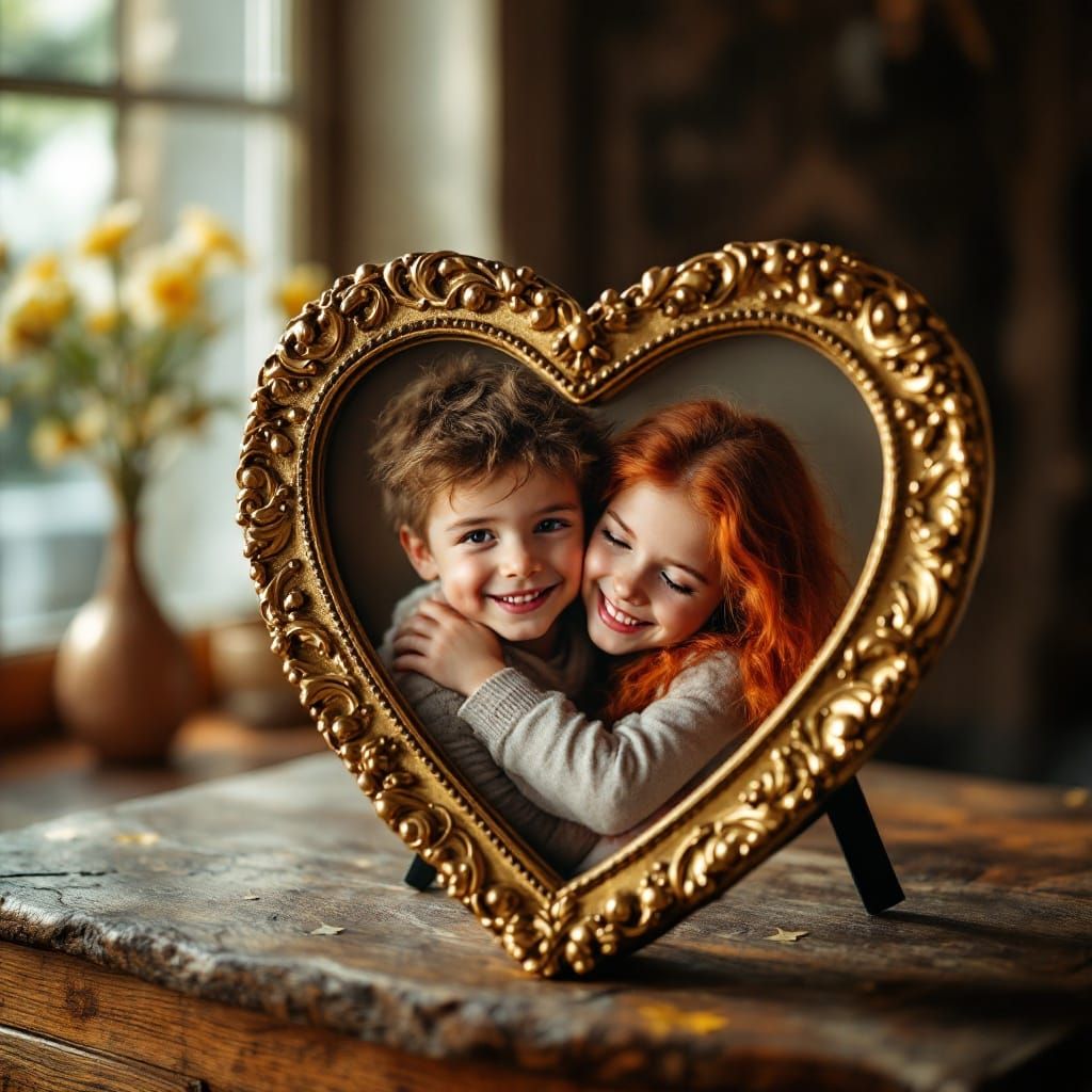 Golden Memories of Joyful Siblings in Warm Light
