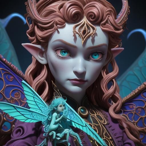 Lovecraftian Fairy in Rococo Style, Lomographic Photograph