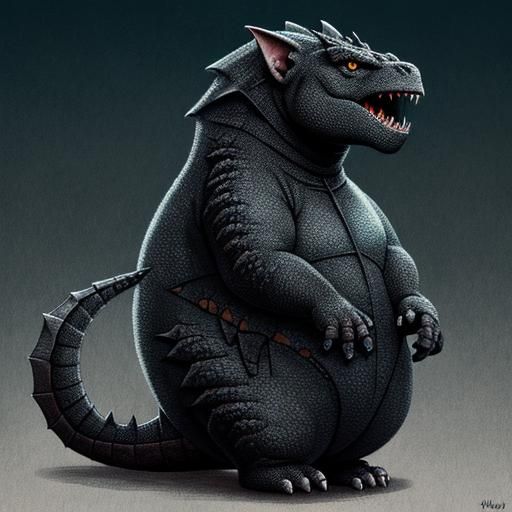 Dark Punky Chubby Character by AI
