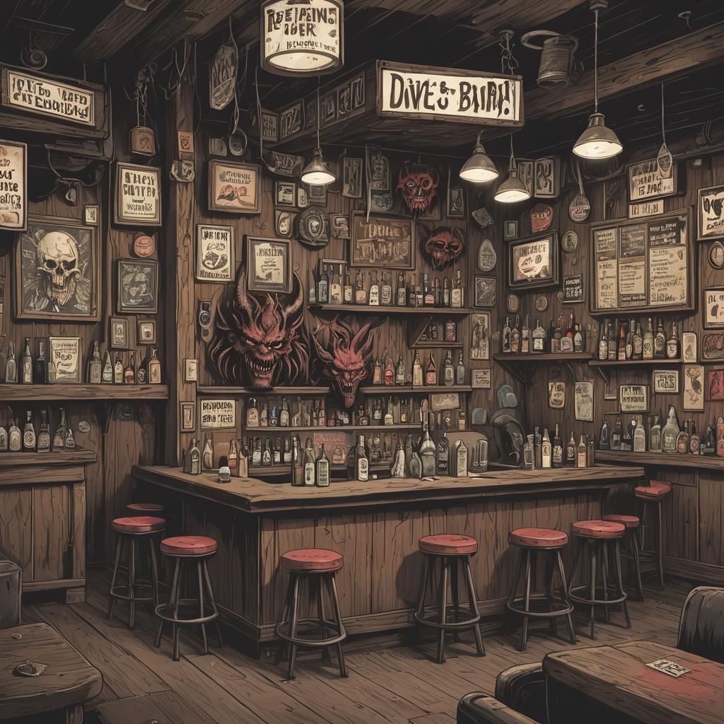 Dive Bar Scene for Demon Hunters