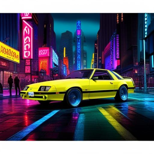 Cyberpunk 1986 Ford Mustang Neon