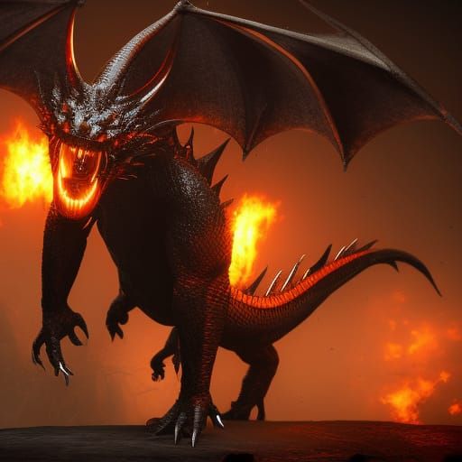 Sinister Hell Dragon in Hyper-Realistic 3D