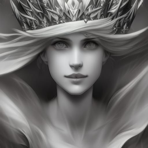 Monochromatic Winter Queen Portrait in Epic Scale