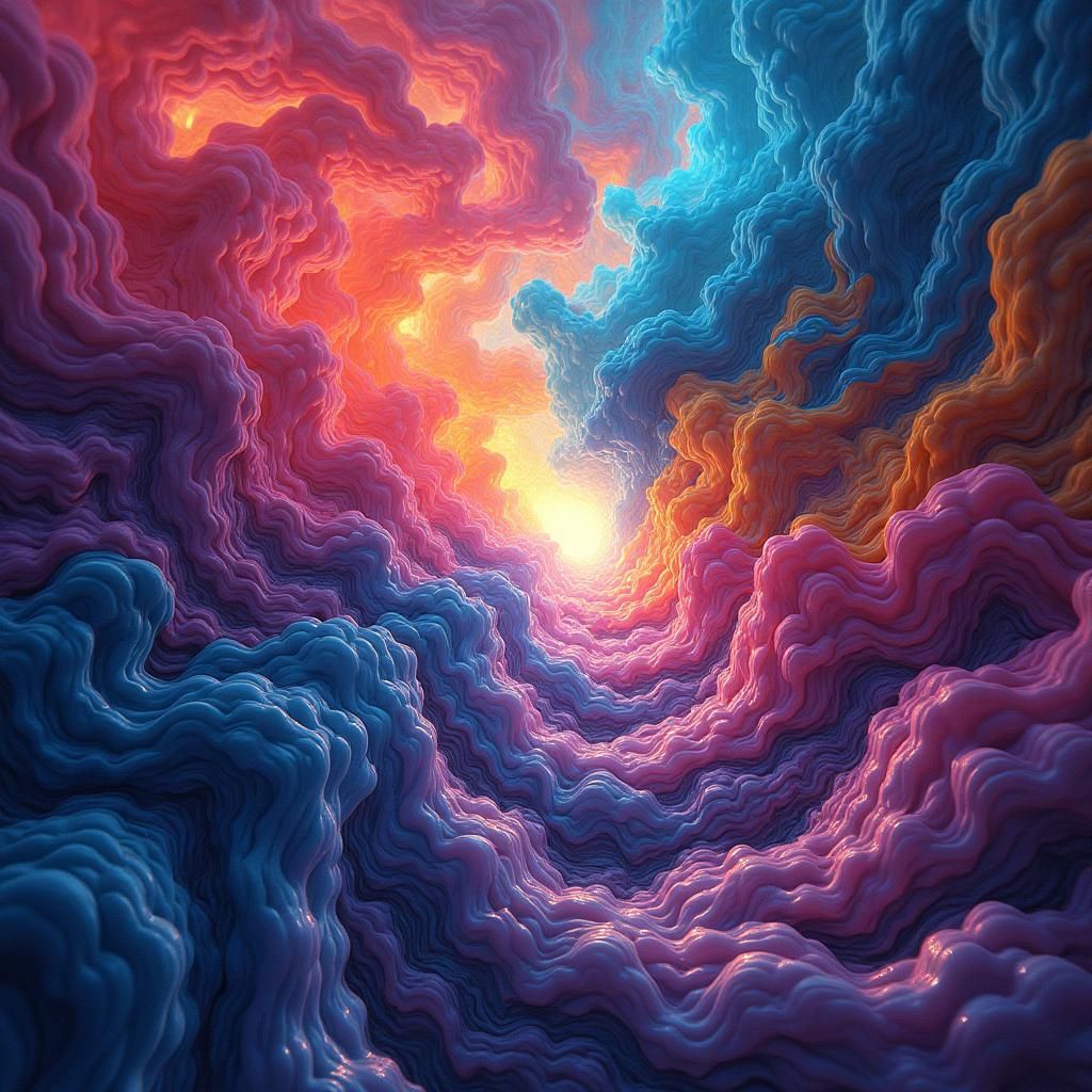 Iridescent Abstract Forms in Mesmerizing Dance