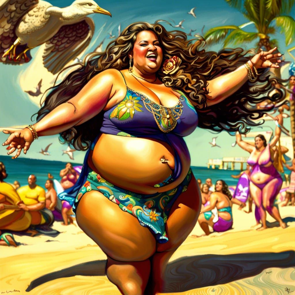 Malibu Beach: Plus-Size Goddesses Dancing in Sunlight