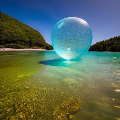 Millions of Soap Bubbles on a Sunny Beach