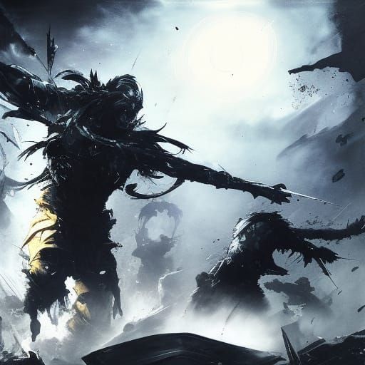 Horror Splash Art in Doré Style