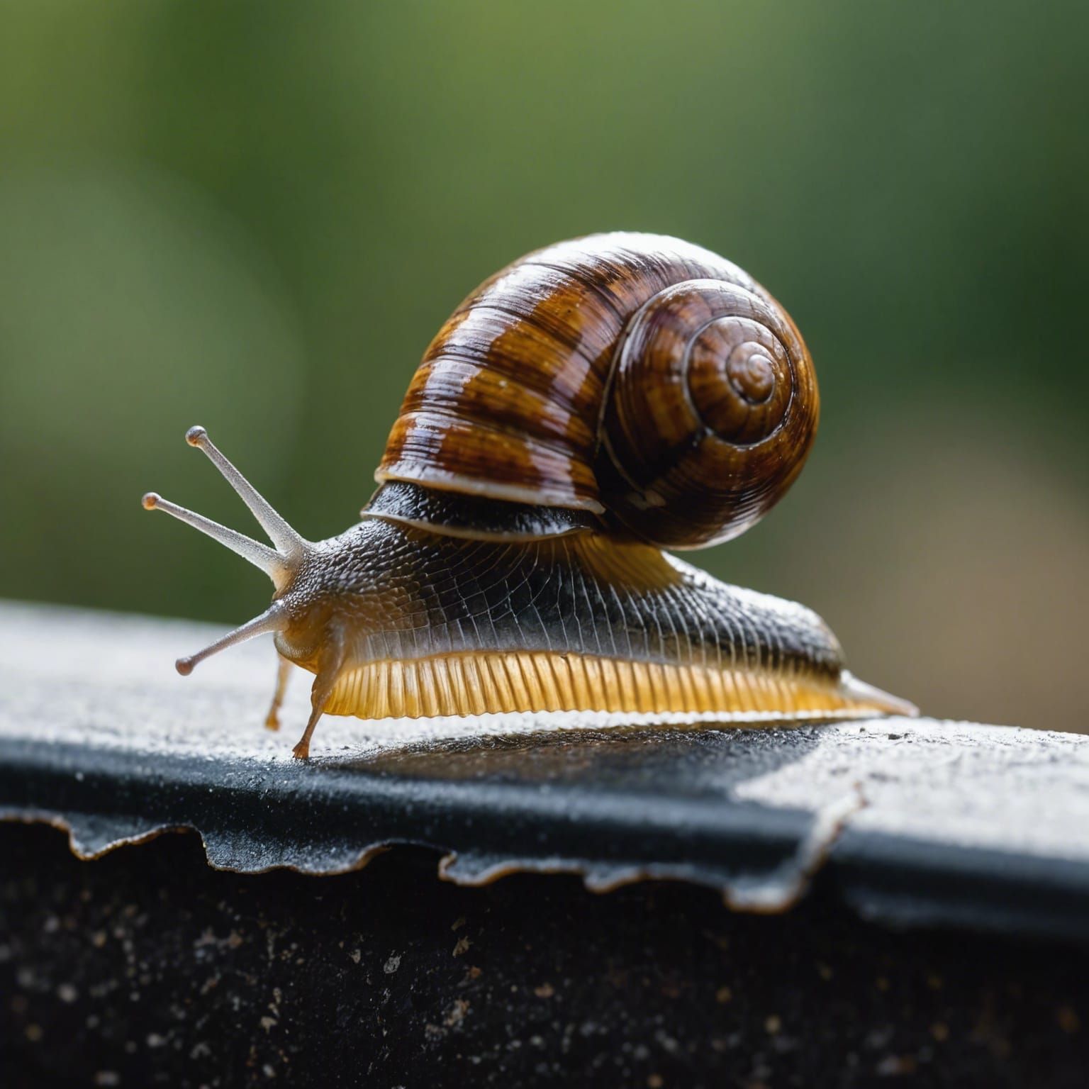 Snail Crawling on a Razor Blade: Sharp Focus
