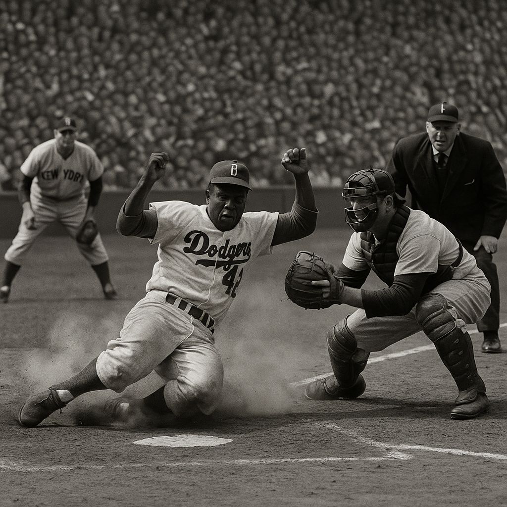 Jackie Robinson Steals Home in 1955 World Series