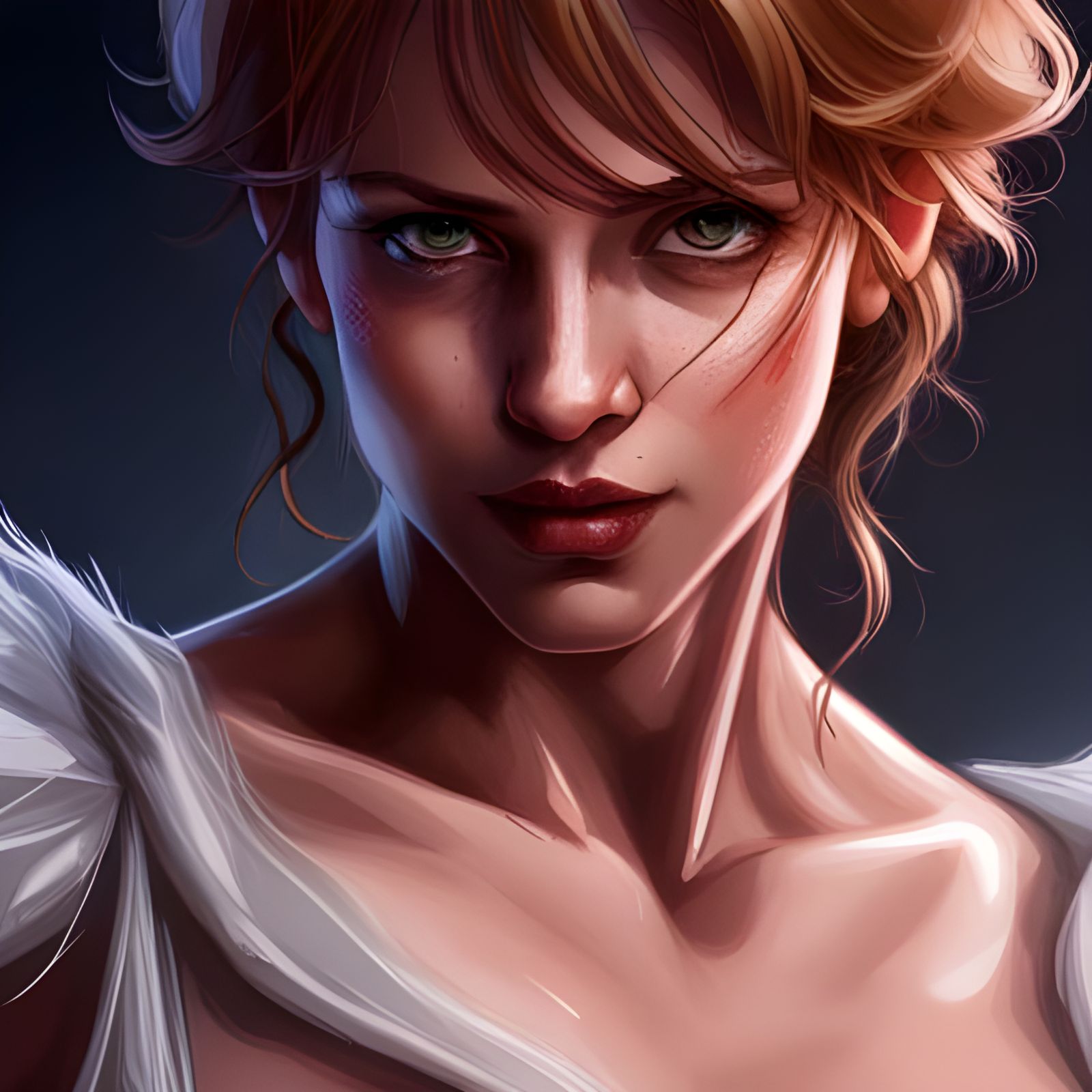 Muscular Hermione Granger in Rococo Art Style