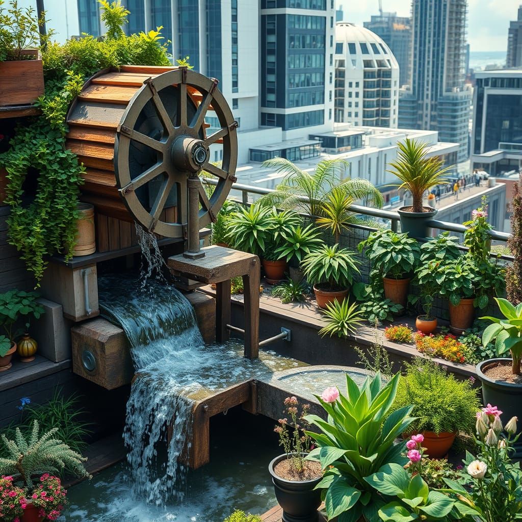 Surreal Solarpunk Oasis