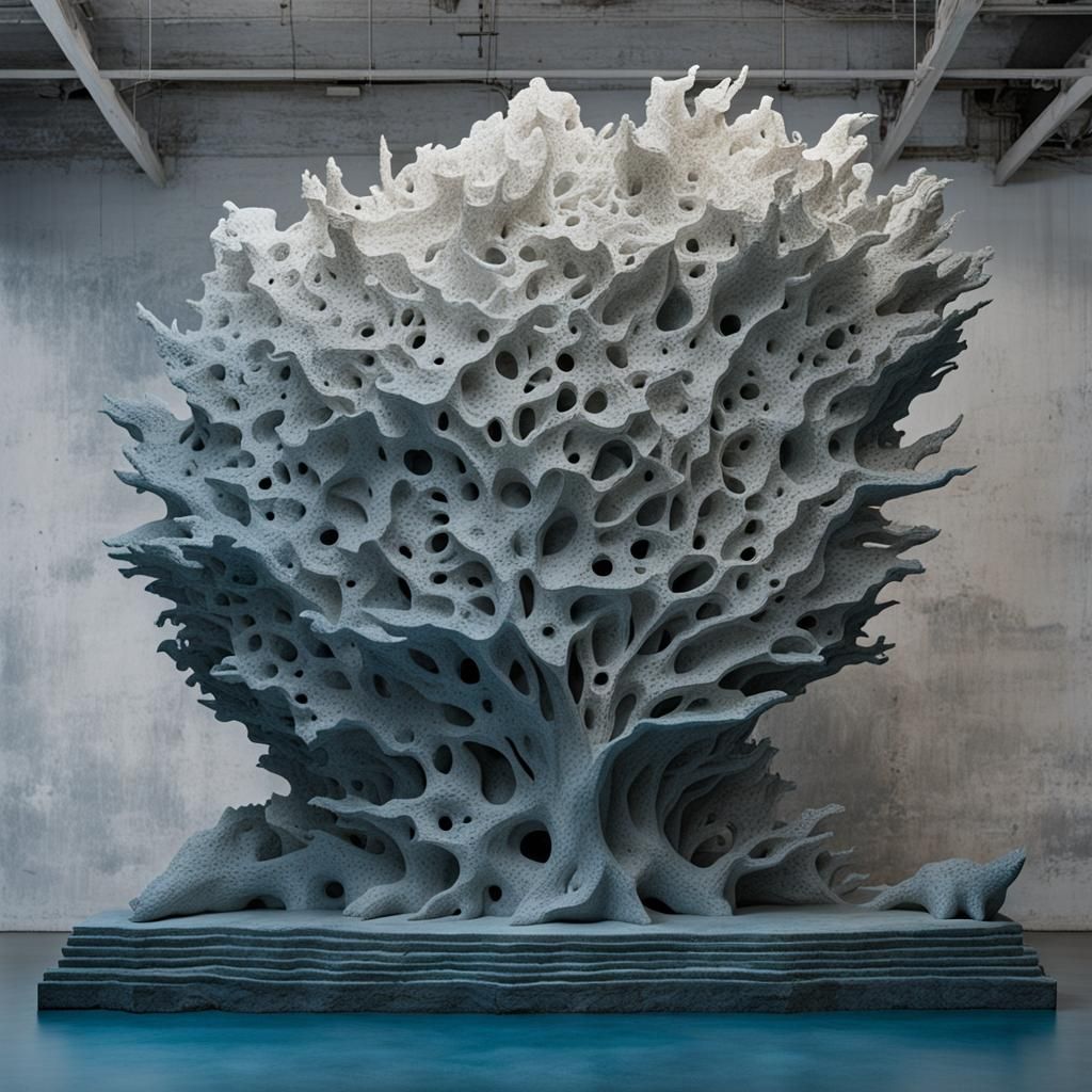 Futuristic Ocean Dream Concrete Sculpture