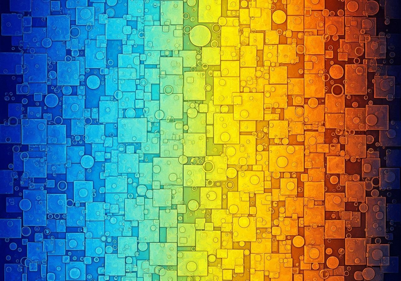 Abstract Vertical Gradient with Squares and Circles